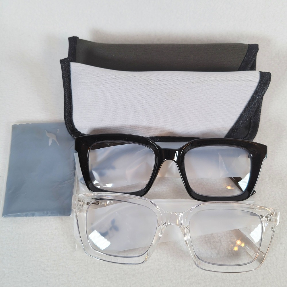 Hummingbird Womens Santa Fe Readers Glasses Blue Light +2.50 Black Clear